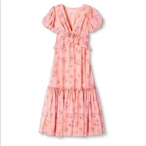 Loveshackfancy X Target Fleur Tiered Midi Dress In Pink Melon Size 12